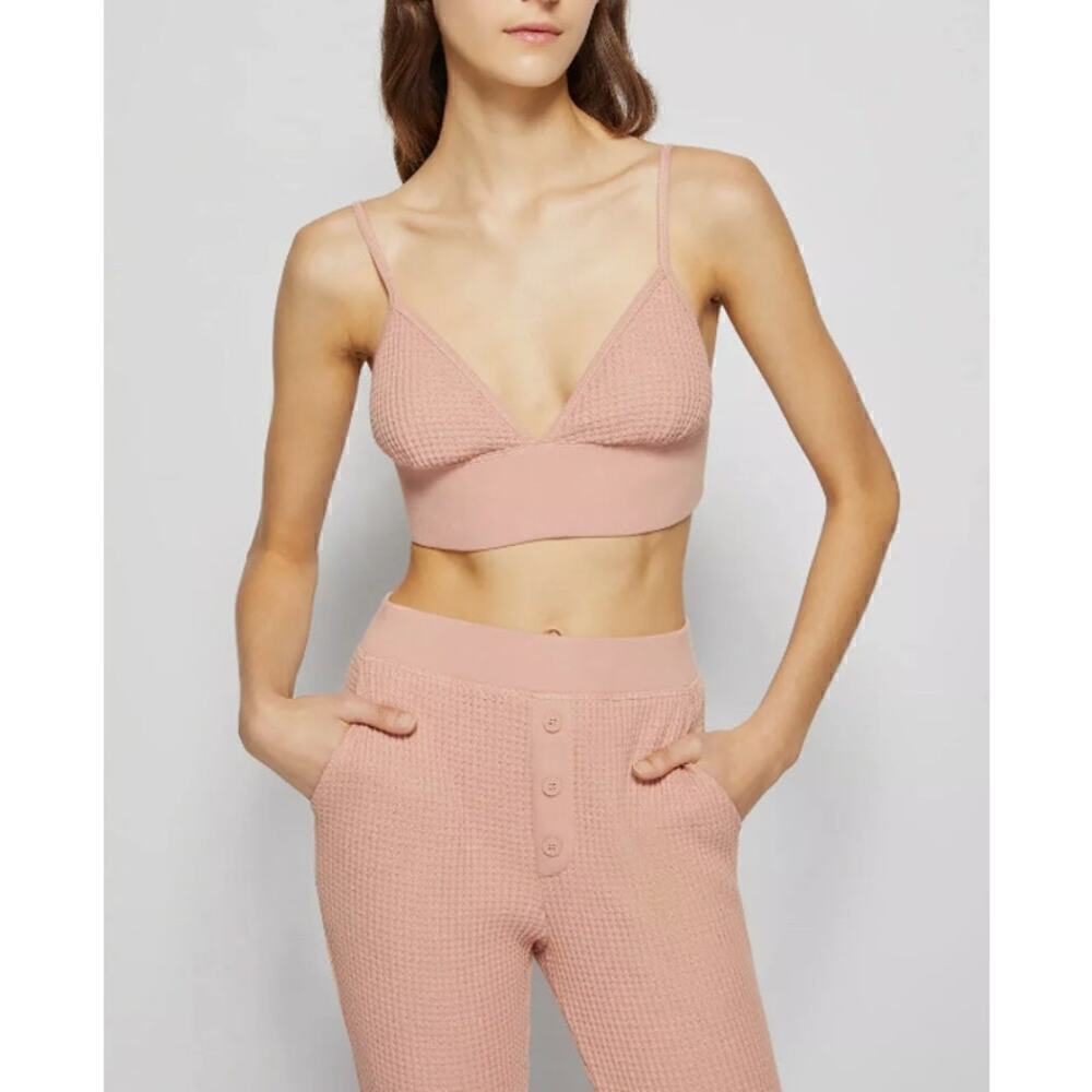 Jonathan‎ Simkhai Standard Juliette Waffle Bralette in Chai XS NWT